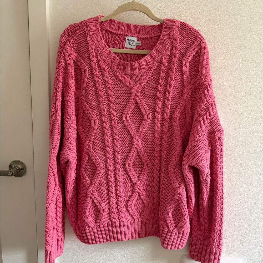 Princess Polly Pink Cable Knit Sweater
